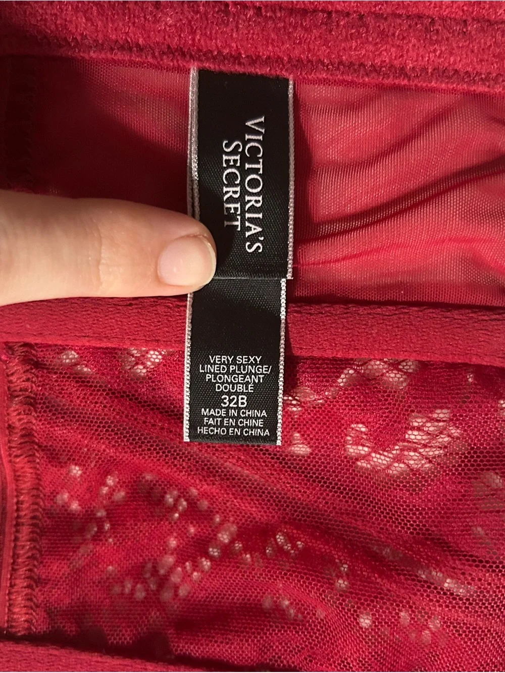 Victoria's Secret Burgundy Lace Longline Keyhole Bra Size 32B